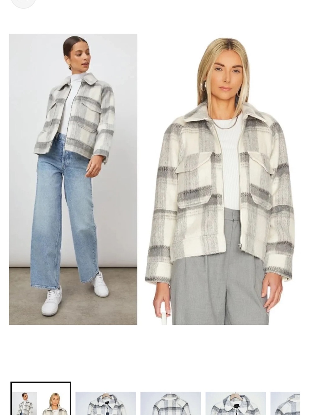 Rails Gray & White Plaid Bomber Jacket - Picture 1 of 1